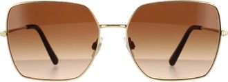Dolce & Gabbana Square Gold Dark Brown Gradient DG2242 Sunglasses