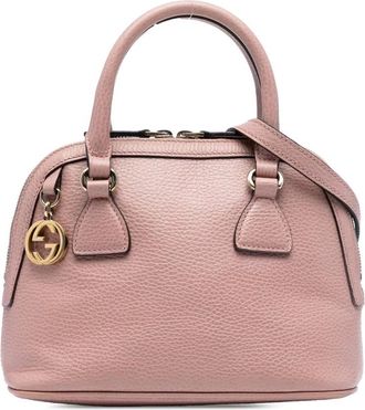 Gucci Pre-owned Handbags, female, Pink, Size: ONE SIZE Pre-owned Leather Top Handle Bag