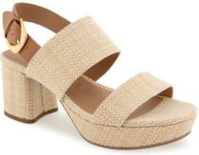 Aerosoles Camilia Platform Sandal in Natural Raffia /Tan Combo at Nordstrom Rack, Size 7.5