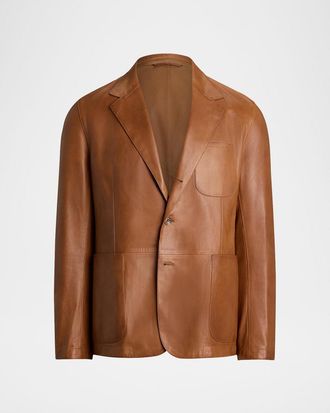 Ralph Lauren Purple Label Mens Stewart Leather Single-Breasted Sport Coat