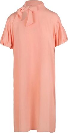 Mauro Grifoni Crepe High Neck Jurk - Dames - Korte kleedjes - Oranje - S - Kleedjes