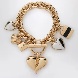 Chlo&eacute; Paddington Chain Bracelet in Gold/Black Brass