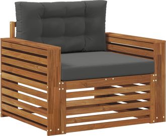 vidaXL Sof&aacute; De Exterior Madera De Acacia S&oacute;lida Y Poli&eacute;ster Vidaxl