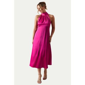 Oasis Midi Bridesmaid Midi Dress in Bright Pink at Nordstrom, Size 4