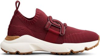 Tod's logo-strap almond-toe sneakers - women - Fabric/Polyester/Rubber - 35.5 - Red