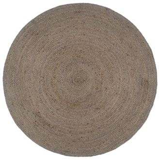 vidaXL Alfombra De Yute Tejida A Mano Redonda Gris 180 Cm Vidaxl