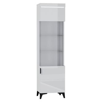 Petits Meubles Vitrina 1 puerta con led paneles laminados blanco