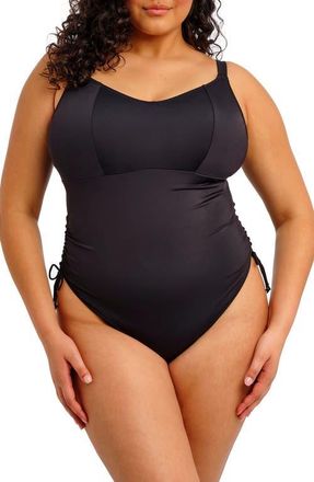 Elomi Plain Sailing Adjustable One-Piece Swimsuit in Black at Nordstrom, Size 36G