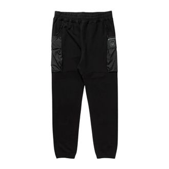 C.P. Company Sweatpants, male, Black, Size: L Stretch Fleece Sweatpants