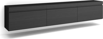Skraut Home Mobile Tv Soggiorno, Ampio Spazio A Disposizione, 240x45x35 Cm, Sospeso, Da Appendere, Stile Moderno, Nero - Skraut Home