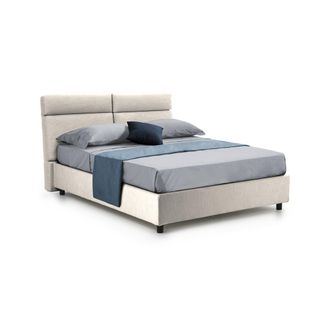 Dmora Cama Doble Alcatron, Cama Desenfundable, Con Almacenamiento, Hecho En Italia, Tama&ntilde;o Colch&oacute;n 160x190 Cm, Beige
