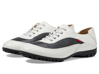 Marc Joseph New York Hampton Golf Womens Golf Shoes White & Black Pearlized Grainy : 6.5 M, Leather