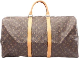 Louis Vuitton Pre-owned Keepall Monogram Boston Bag - unisex - Vintage Weekendtas - Bruin - ONE Size - Leer - Vintage