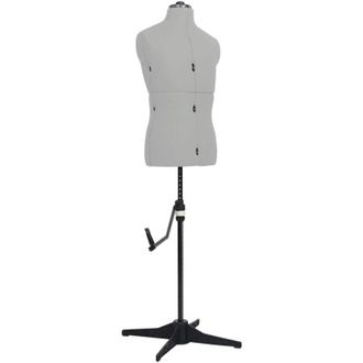 vidaXL Adjustable Dress Form Male Grey Size 37-45 Vidaxl