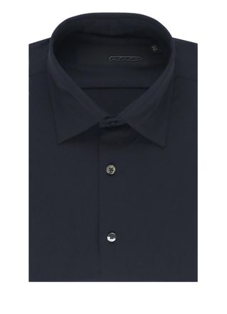 Roberto Ricci Design Blue Pointed Collar Oxford Shirt