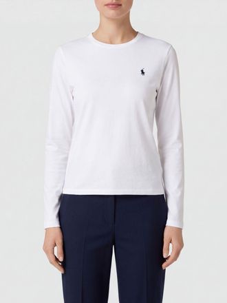 Polo Ralph Lauren T-shirt in cotone a maniche lunghe con logo Pony