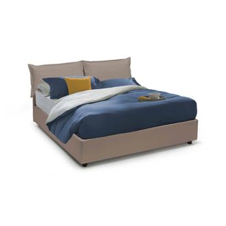 Talamo Italia Dmora - Cama Matrimonial Dcutrone, Cama Contenedor Con Tapizado En Ecopiel, 100% Made In Italy, Apertura Frontal, Con Colch&oacute;n Cm 140x200 Incluido, T&oacute;r