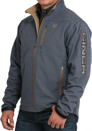 Cinch Pop Logo Bonded Softshell Jacket In Blue