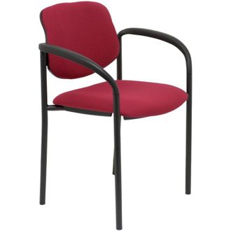 Piqueras y Crespo Silla Fija Styl Bali Granate Chasis Negro Con Brazos