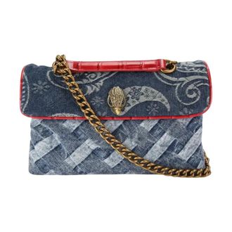 Kurt Geiger Shoulder Bags, female, Blue, ONE SIZE, Stylish Kensington Bag in Fabric