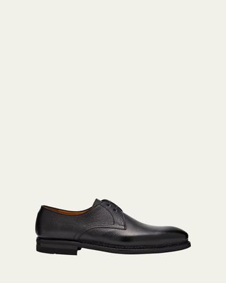 Bontoni Mens Carnera Soft Grain Leather Derby Shoes