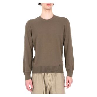 A.P.C. Round-neck Knitwear, male, Brown, Size: XL Round-neck Knitwear