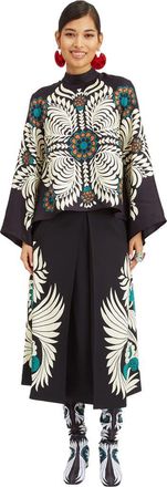 La DoubleJ Santa Monica Skirt Mix Tiles Plac&eacute;e Black at Nordstrom, Size X-Small