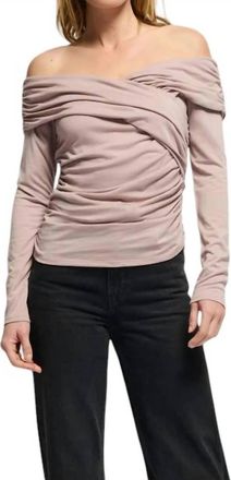 Nation Ltd Mika Off Shoulder Top In Mauve