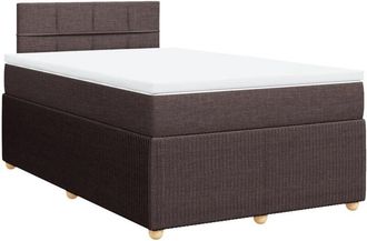 vidaXL Cama Box Spring Con Colch&oacute;n Tela Marr&oacute;n Oscuro 120x190 Cm Vidaxl