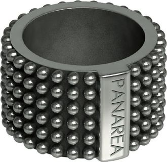 Panarea Womens AS156OX Ladies Ring - Black Sterling Silver - Size O 1/2