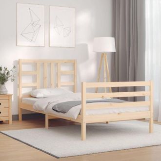 vidaXL Estructura De Cama Con Cabecero Madera Maciza Vidaxl