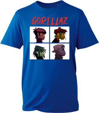 Generic Cool Gorilla Graphic T-Shirt - Band Inspired Characters Graphic Tee Cool Anime Style Art Shirt Trendy Music Fan Gift (Royal, 9 Years)