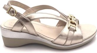 Stonefly Vanity III Wedge Sandal - Dames - Sleehakken - Grijs - 38 EU - Leer - Schoenen