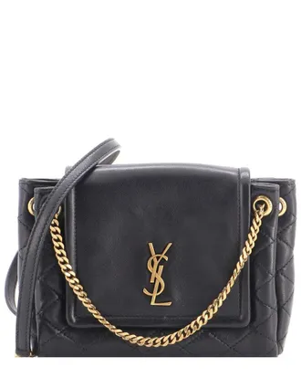 Saint Laurent Black Quilted Leather Nolita Satchel Mini (Authentic Pre-Loved)