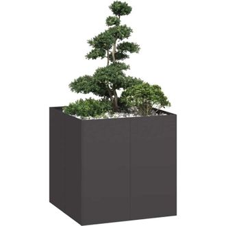 vidaXL Jardinera Acero Negro 80x80x80 Cm Vidaxl