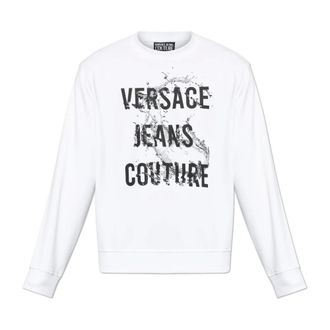 Versace Jeans Couture Sweatshirts, male, White, Size: 2XL Printed Crew-neck Sweatshirt