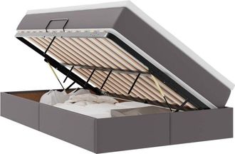 vidaXL Storage Bed with Mattress Grey 120 x 190 cm Faux Leather vidaXL