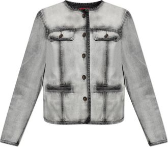 Diesel De-Grafy-Fsi Jacket - Dames - Spijkerjassen - Grijs - M - Katoen - Jassen