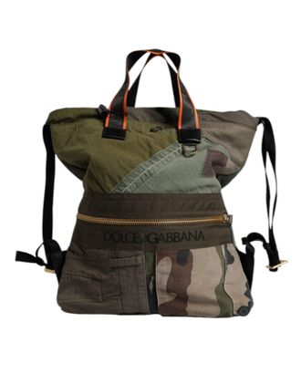 Dolce & Gabbana Militairgroene Patchwork Rugzak