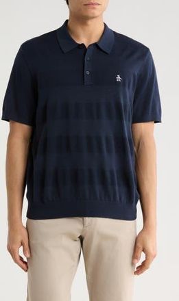 Original Penguin Honeycomb Textured Cotton Polo in Dark Sapphire at Nordstrom Rack, Size Xx-Large