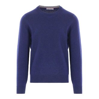 Brunello Cucinelli Brunello Cucinelli, Round-neck Knitwear, male, Blue, Size: S Maglia