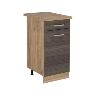 Vicco Mueble Bajo De Cocina R-line, Gris Noble, 40 Cm, Et Roble