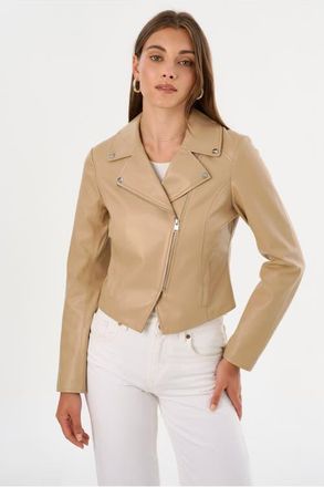LaMarque Pascale | Fitted Faux Leather Jacket in Wheat at Nordstrom, Size Xx-Small
