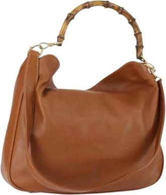 Gucci Pre-owned Handbags, female, Brown, Size: ONE SIZE Pre-owned Suede Handbag