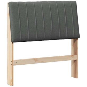 vidaXL Upholstered Headboard Dark Grey 90 cm Solid Pine Wood vidaXL