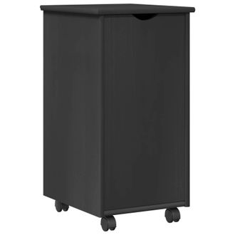 vidaXL Gabinete Rodante Gris 34 X 39 X 65,5 Cm Madera De Pino Macizo Vidaxl