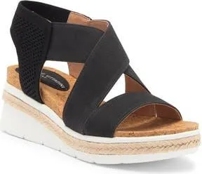 Adrienne Vittadini Carri Platform Wedge Sandal in Black-Bs at Nordstrom Rack, Size 9