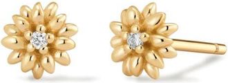 Made by Mary Cubic Zirconia Birthstone Flower Stud Earrings in Gold April at Nordstrom