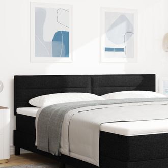 vidaXL LED Headboard with LED Strip Lights Black 180 cm Polyester vidaXL