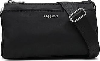 Baggallini Perry Crossbody Cross Body Womens Handbags Black Twill, Nylon